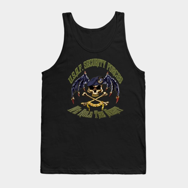 USAF Security Forces Rule The Night Tank Top by Hellacious Designs